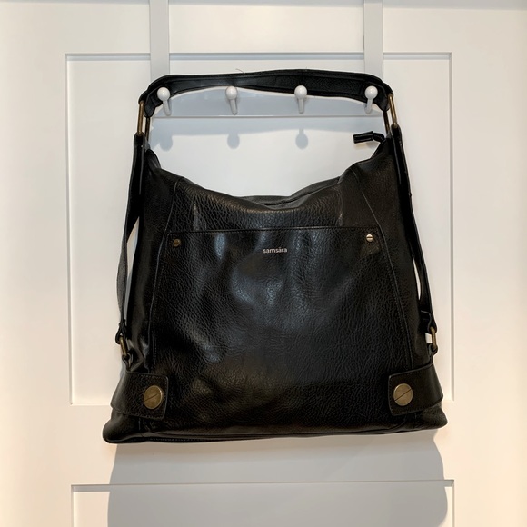 COPY - MATT & NAT Samsāra Black Vegan Leather Hobo Shoulder Bag - Picture 2 of 5
